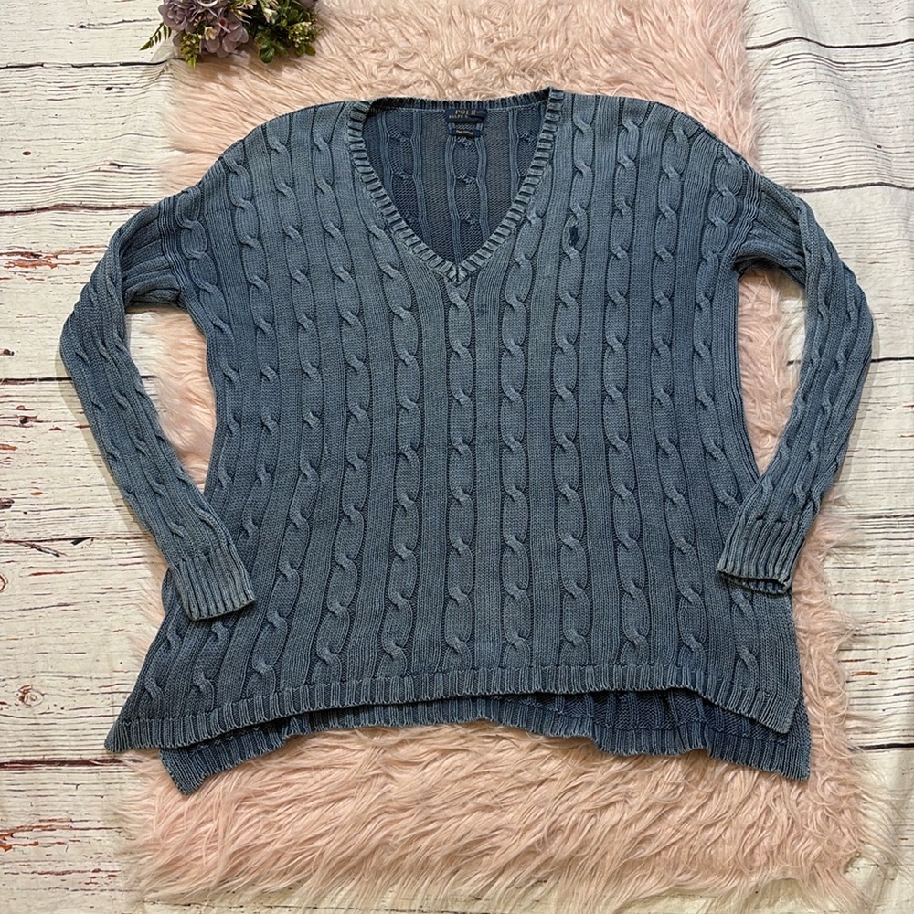 Polo by Ralph Lauren Blue V-Neck Sweater